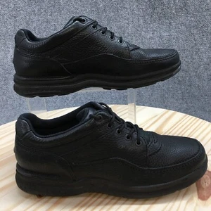 Rockport Shoes Womens 9 M Pro Walker Casual Lace Up Sneakers Black Leather - Picture 1 of 17