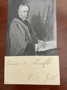 RICHARD CLAVERHOUSE JEBB SIGNED QUOTE, CLASSICAL SCHOLAR, ARISTOTLE, HOMER - Picture 1 of 1