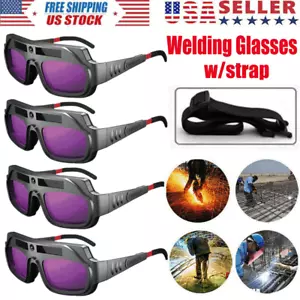 Gafas de soldadura gafas de oscurecimiento automático máscara atenuación automática soldador arco con correa - Imagen 1 de 24