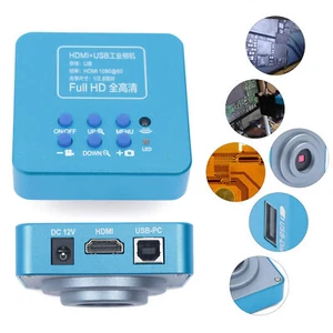 HD 1080p HDMI Industrial Digital Video Microscope Camera C Mount USB Blue NEW ! - Picture 1 of 18