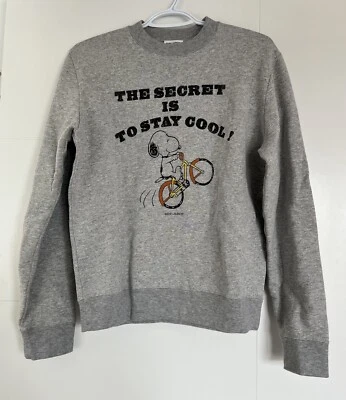 Толстовка Saint Laurent с принтом Snoopy - б/у как новая - серая - размер маленький - Изображение 1 из 4