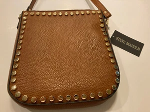NEW STEVE MADDEN COGNAC STUDDED CORINA CROSSBODY - Picture 1 of 4