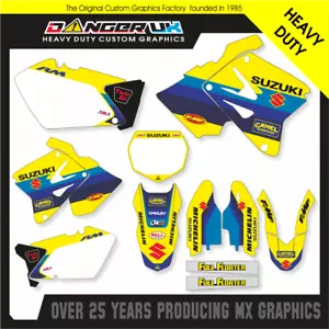 SUZUKI RM 125 250 2004 2005 2006 2007 2008 RETRO FULL GRAPHICS KIT  - Picture 1 of 1