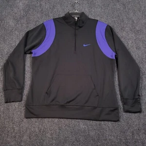 Nike 1/4 Zip Boys XL 16-18 Activewear Pullover Black Blue - Picture 1 of 12