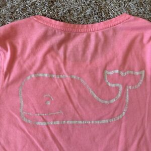 Vineyard Vines Girls T Shirt Neon Hot Pink Short Sleeve XS Double Aided