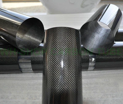 1pc 50MM OD X 48MM ID X 500MM 3K Carbon Fiber Tube/Pipe Roll Wrapped 1.0wall  - Image 1 of 3