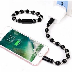 Bracelet USB Data Bead Bracelet Cable Charger Sync Type-C Phone Wristband Cord K - Picture 1 of 17