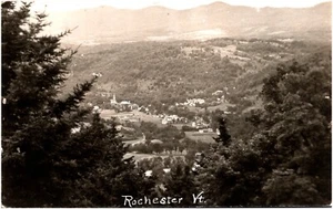 Aerial View of Rochester Vermont VT Scenic Valley Photo 1950s RPPC Postcard - Picture 1 of 2