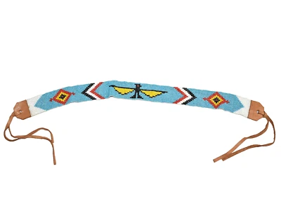 Auténtico sombrero banda nativo americano con cuentas suroeste de Phoenix pájaro cuero Foto 1 de 3