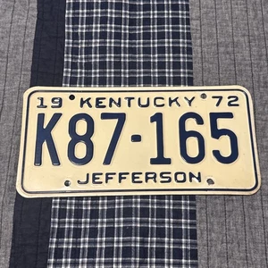 1972 Kentucky JEFFERSON COUNTY License Plate Tag #K87-165 - Picture 1 of 4
