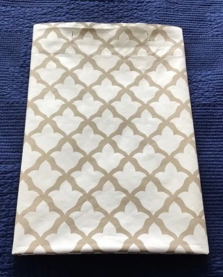 Pottery Barn   Marlo Trellis Organic Shower Curtain 72”x72”   Tan & White - Image 1 of 4