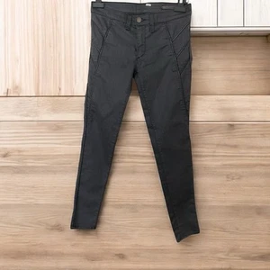 Rag & Bone Jeans Dark Gray Leather Accent Mid Rise Skinny Ankle Jeans SZ 27 - Picture 1 of 21