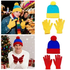 Conjunto de gorro y guantes de punto de invierno con forro acrílico Pom Pom Accesorio cálido unisex - Imagen 1 de 22