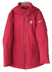 Nike Team Training 550 Down Fill Parka Jacket Red Mens Large NBC Olympics Logo - Picture 1 of 22