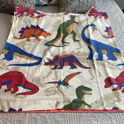 Dinosaur Twin Top Sheet 90s 92” x 66” Jurassic Sew Quilt Fabric - Image 1 of 4