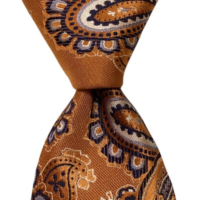 Corbata de seda para hombre NAUTICA 58 7/8" diseñador EE. UU. PAISLEY naranja/azul/blanco usada en excelente estado Foto 1 de 3