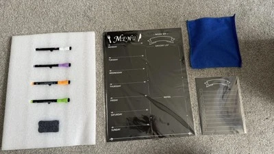 Acrylic Magnetic Fridge Planner with Pens, Clear Weekly Meal Planner Board - Image 1 of 2