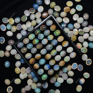 NATURAL Opal Lot CERTIFIED 25 Pcs 6x4 mm Vintage Loose Gemstone Free Delivery - Picture 1 of 8