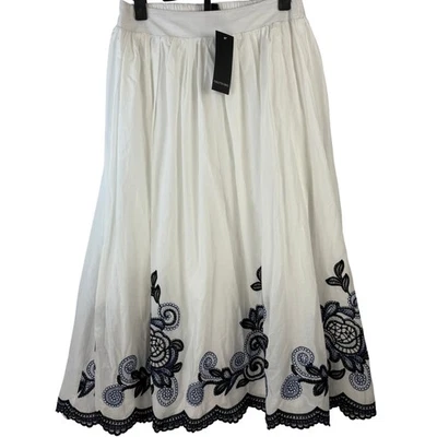 Falda de algodón bordada blanca Forgotten Grace para mujer talla M Foto 1 de 4