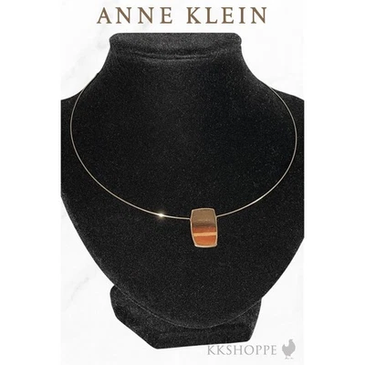 Collar Gargantilla Vintage Anne Klein Tono Dorado con Colgante de Piedra Foto 1 de 4