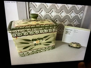 Temp-tations grüne Rezeptbox von Tara Old World mit Deckel und Kartenetui (brandneu) - Bild 1 von 5