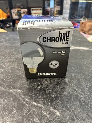 Bulbrite 40G25HM Half Chrome 40W Globe Shape Bulb, Pack of 1 - Image 1 of 4