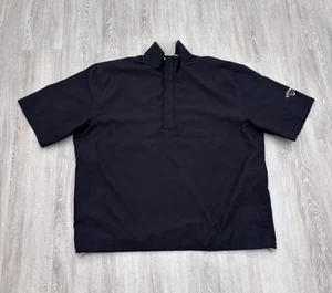 Callaway Mens Vintage Black Golf 1/4 Zip Windbreaker Pullover Medium Winter golf - Picture 1 of 10