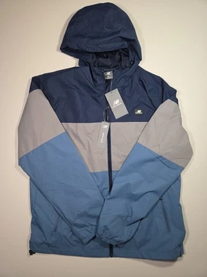 Chaqueta cortavientos ajustable forrada de malla azul marino, azul y gris New Balance NUEVA - mediana  Foto 1 de 4