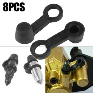 8Pcs Brake Caliper Bleed Nipple Screw Dust Cap Cover 8mm For Car & Motorcycle - Picture 1 of 12