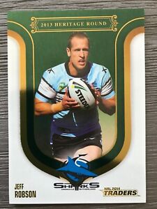 2014 NRL TRADERS '2013 HERITAGE ROUND' TRADING CARD - JEFF ROBSON/SHARKS