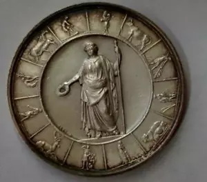 1878 GERMANIA FATTORIA BESTIAME SERVIZIO AGRICOLTURA MEDAGLIA ARGENTO MONETA CERES - Foto 1 di 5