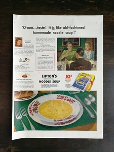 Vintage 1943 Lipton's Noodle Soup Full Page Original Ad 524 - Picture 1 of 1
