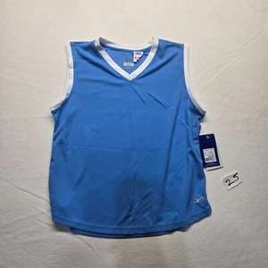 Reebok Blue Play Dry V-Neck Athletic Wear Tank Shirt Adult Womens XL Extra Large - Picture 1 of 8