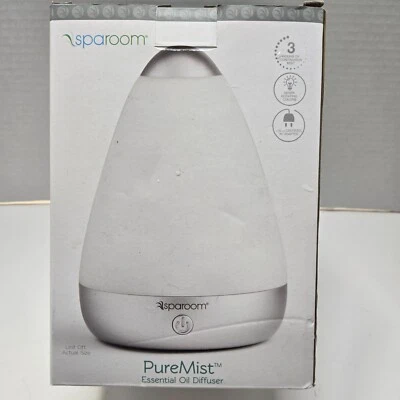 Difusor ultrasónico de aceites esenciales SpaRoom PureMist con modos de luz giratoria Foto 1 de 2