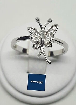 Anello donna in argento 925 con farfalla zirconi bianchi - Immagine 1 di 4