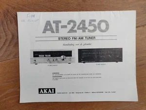 Original user manual for AKAI Tuner AT-2450 (Dutch only) - Afbeelding 1 van 5