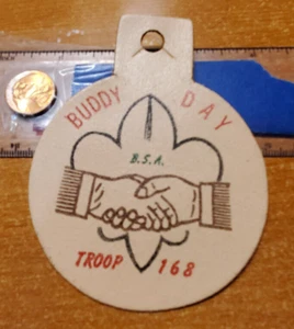 Generic Boy Scout "Buddy Day" Troop 168, leather Patch with hanger - Picture 1 of 1