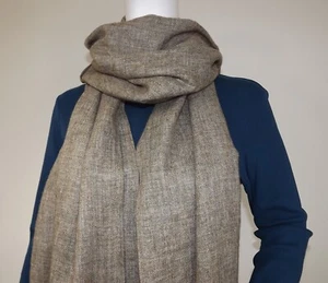 CASHMERE BROWN SCARF Handmade Shawl wrap Handmade Natural Cashmere - Picture 1 of 7