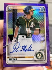 2020 Bowman Chrome Prospect Autographs Purple Refractors #CPADM Drew Millas /250