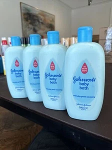 Johnson’s Baby Bath Everyday Cleansing 500ml Vintage Blue Bottle Cap Italy Lot 4 - Picture 1 of 3