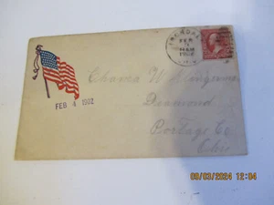 1901 US Postal History "AMERICAN FLAG" #279 IRONDALE OHIO CANCEL TO PORTAGE OHIO - Picture 1 of 3