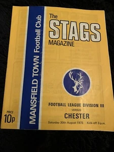 1975 Mansfield Town V Chester Football Programme - Picture 1 of 2