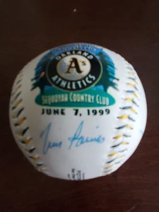 Tim Raines AJ Hitch Doug Jones Jimmy Haynes Ryan Christensen A's Autograph Ball - Picture 1 of 6