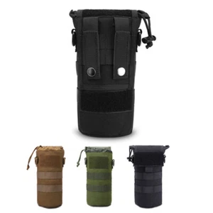 Molle Tactical Foldable Water Bottle Pouch Kettle Storage Bag Men Accessory Pack - Picture 1 of 14