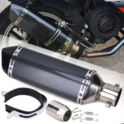 38-51mm Slip on Exhaust Muffler Tail Pipe For Kawasaki Ninja 250R 650R KLR650 - Image 1 of 4