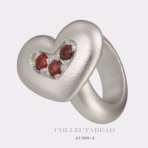 Authentic Endless Sterling Silver Garnet Triple Love Silver Bead 41300-4 - Picture 1 of 1