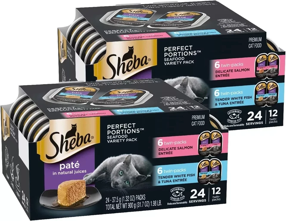 Sheba Perfect Portions Seafood Variety Pack Wet Cat Food Tray 2 Pack 48 Servings - Image 1 of 1