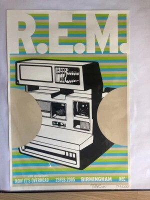 R.E.M. /  February 2005 Birmingham Concert Original Poster Ed200 15x22in - Image 1 of 2