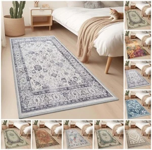 Fluffy Rooms Rug Bedside Bedroom Rug Large Non Slip Hallway Runner Floor Carpet - Picture 1 of 41