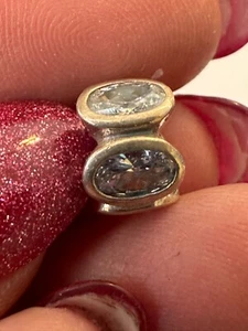 # 3005 Pandora Silver 925 ALE Charm, Silver with clear Gems - Picture 1 of 4